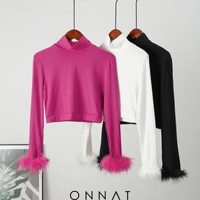 Feather Turtleneck Sweater Mya Sweaters & Cardigans