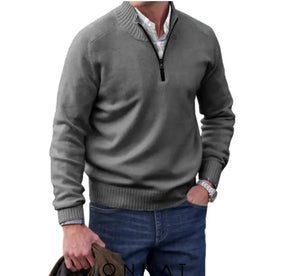 Fine Quarter Zip Sweater Light Gray / M Menswear