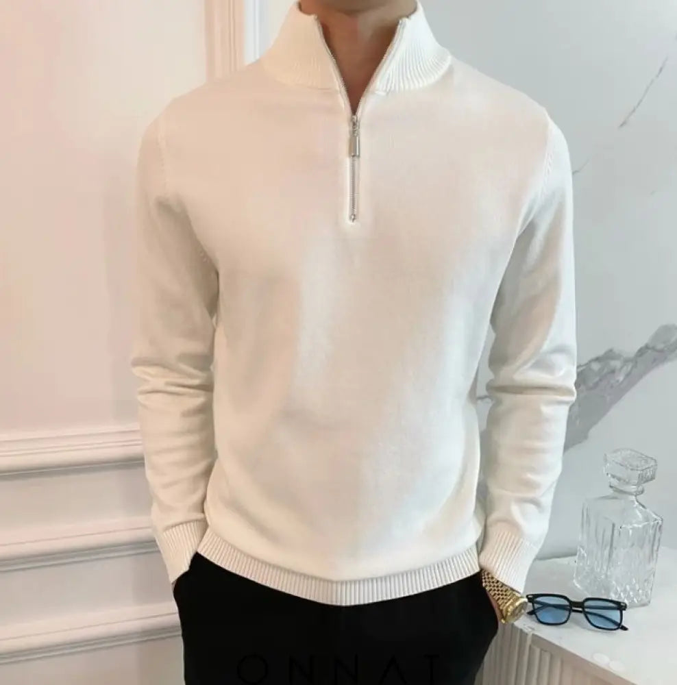 Fine Quarter Zip Sweater Menswear