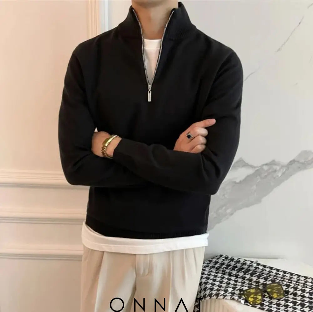 Fine Quarter Zip Sweater Menswear