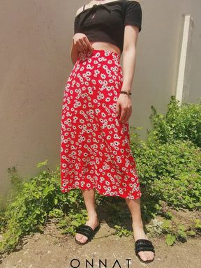 Floral Print Long Skirt Skirts