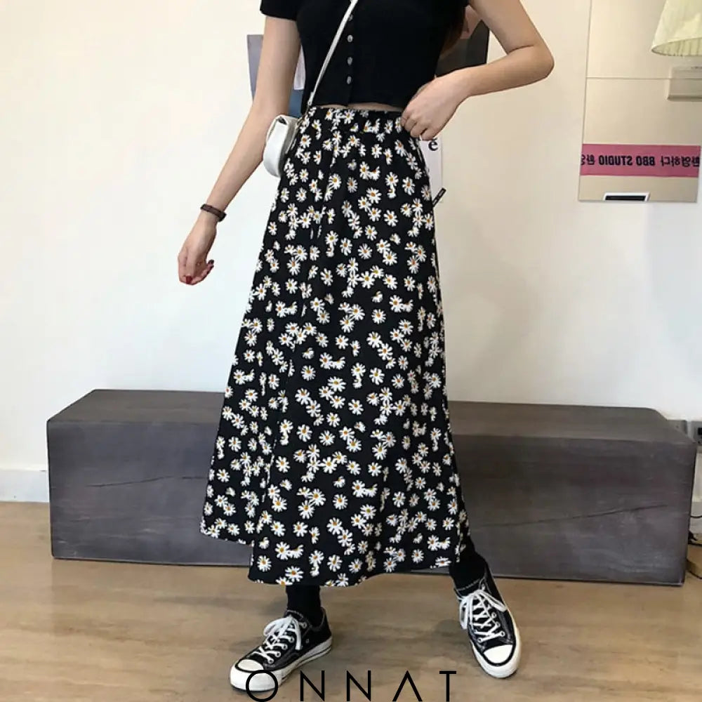 Floral Print Long Skirt Skirts