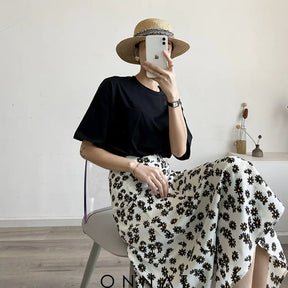 Floral Print Long Skirt Skirts