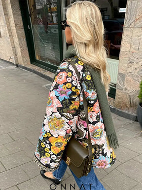 Flower Printed Coat Coats & Jackets