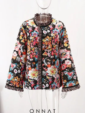 Flower Printed Coat Coats & Jackets