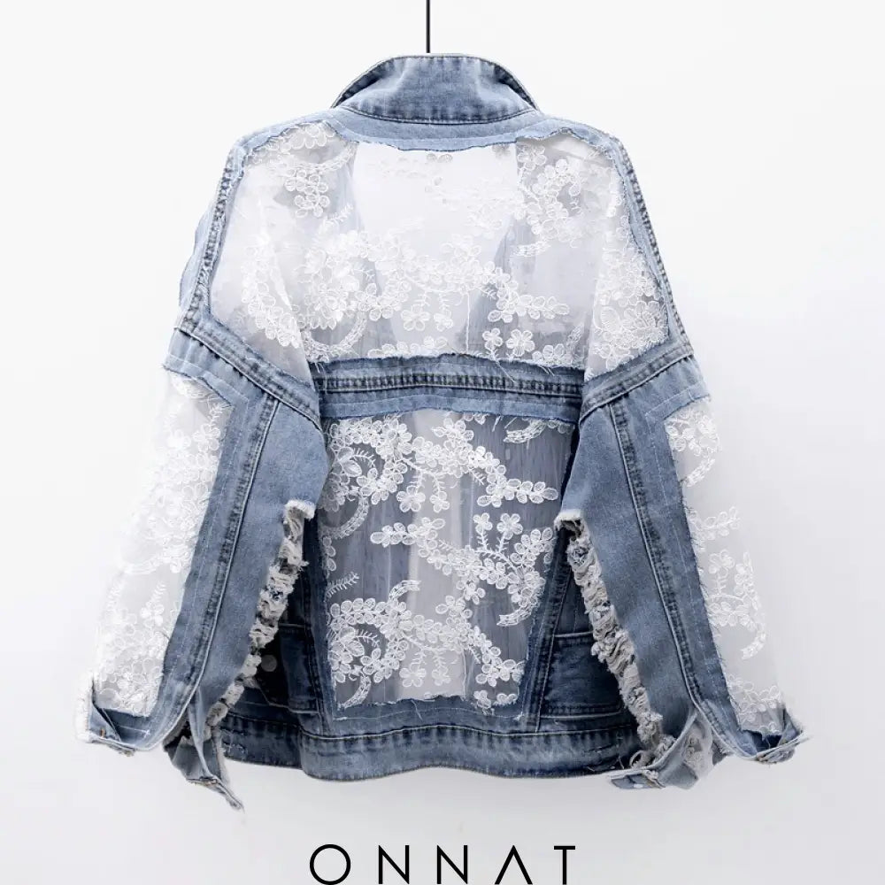 Frayed Malia Denim Jacket Coats & Jackets