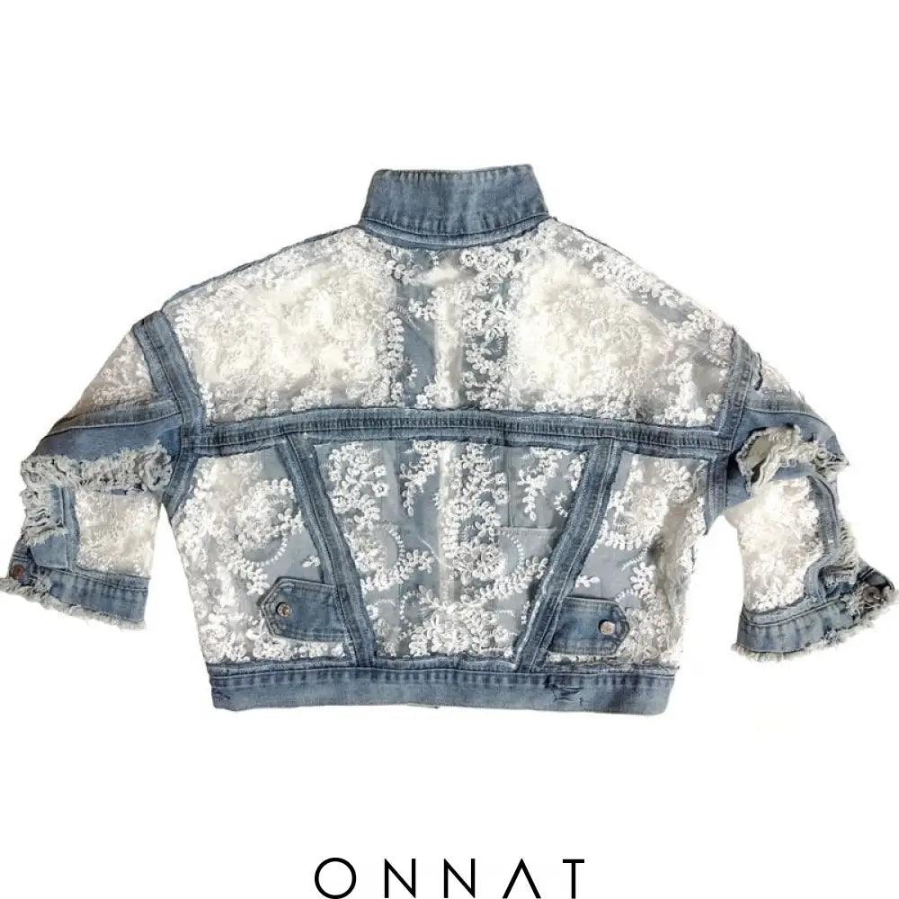 Frayed Malia Denim Jacket Coats & Jackets