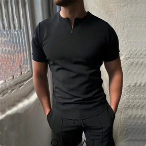 Half-Zip Casual T-Shirt Black / M Menswear