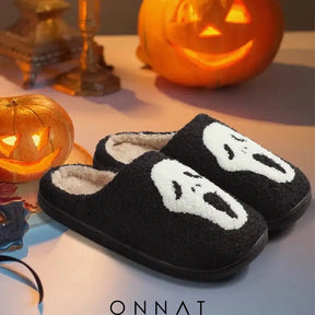 Halloween Pumpkin Slipper 36-37 / Black Ghost Sandals