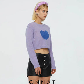 Heart Pastel Crop Sweater Sweaters & Cardigans