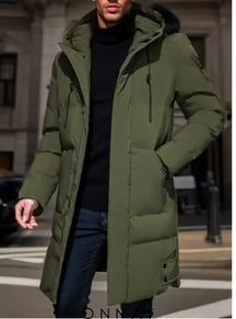 Hooded Mid-Length Jacket Army Green / Medium Menswear