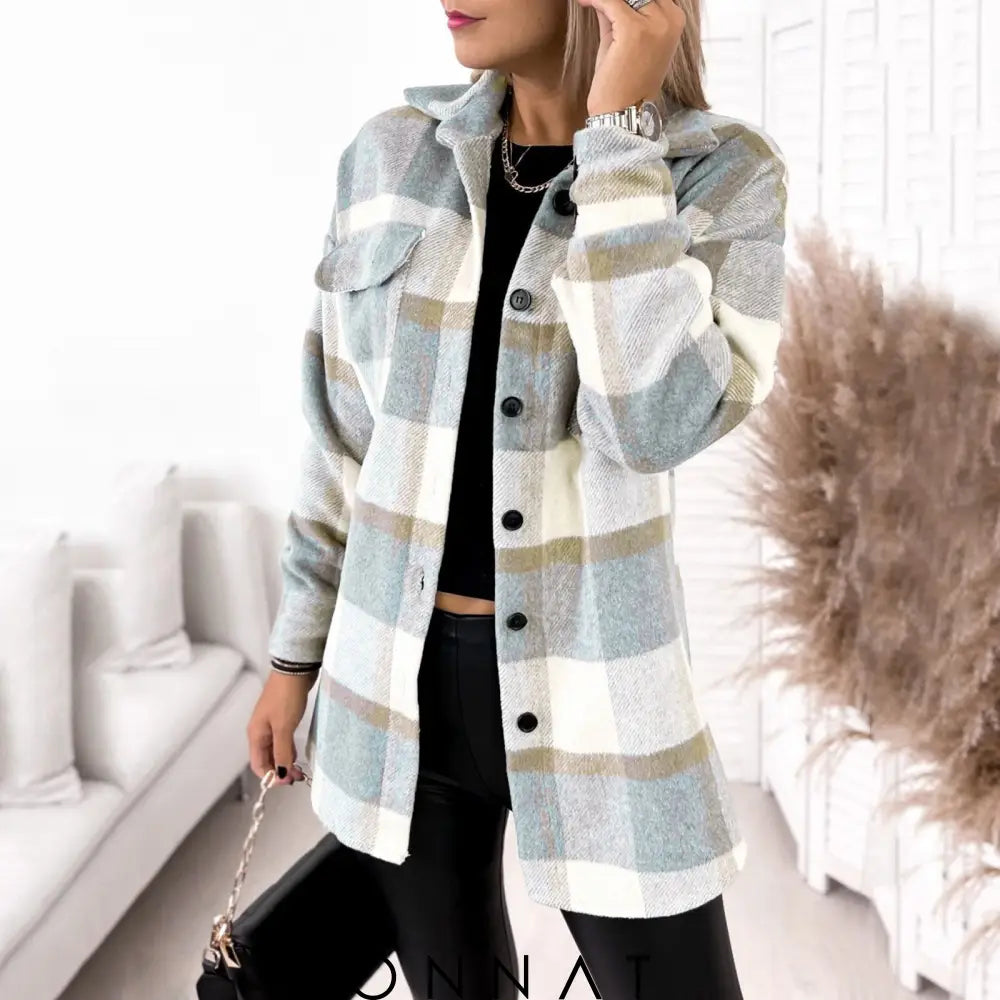 Isabel Check Collared Outerwear Beige / S Sweaters & Cardigans