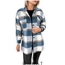 Isabel Check Collared Outerwear Blue / S Sweaters & Cardigans