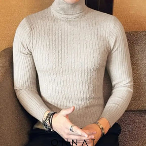 Italian Slim Fit Sweater Beige / S Menswear