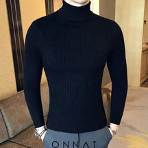 Italian Slim Fit Sweater Black / S Menswear