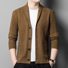 Jacquard Knitted Cardigan Menswear