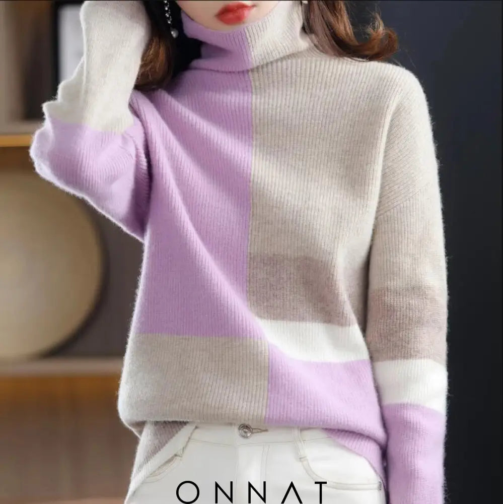 Kaiaturtleneck Sweater Purple / One Size Sweaters & Cardigans