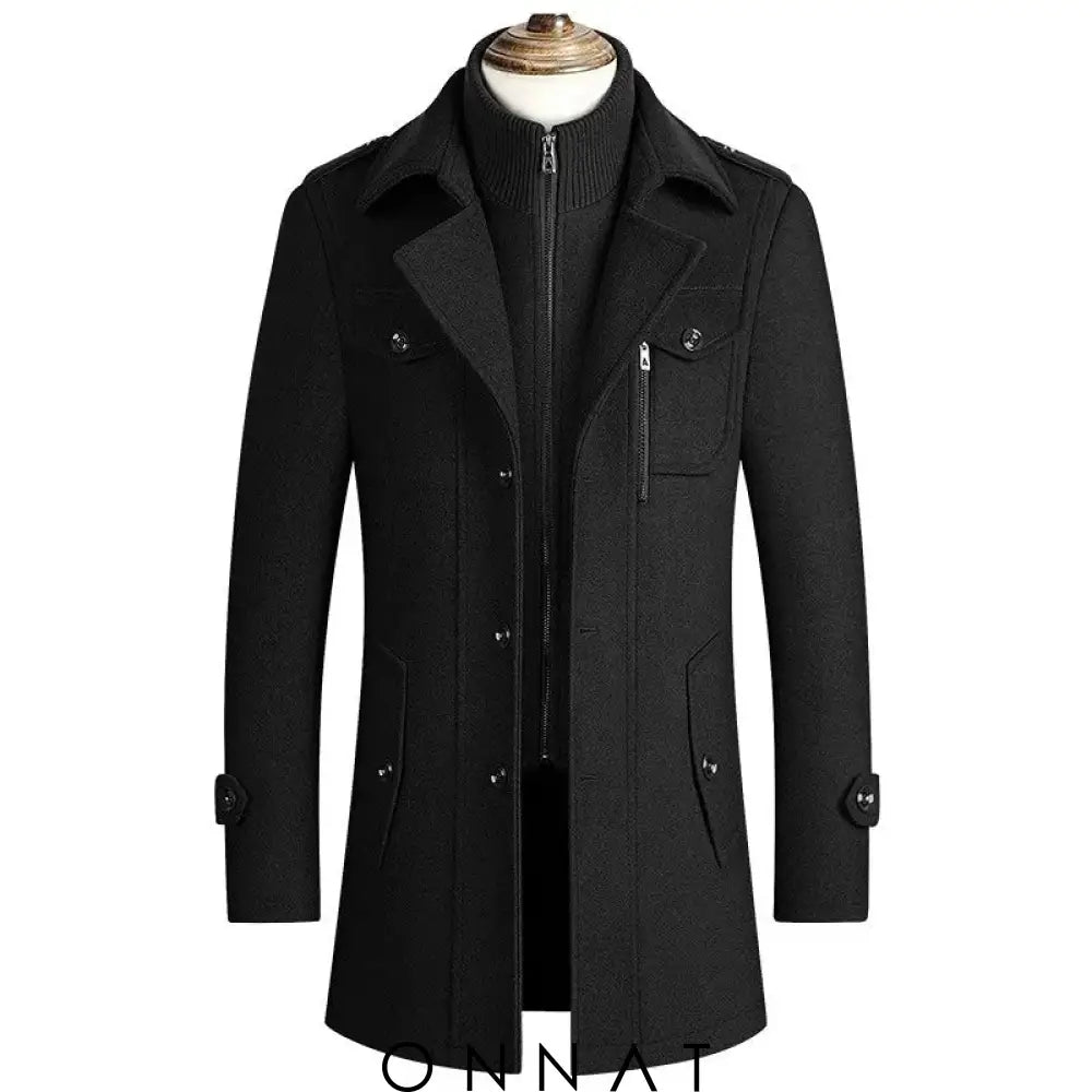 Kent Devoîr Prestige Virgin Wool Overcoat Corvino Black / S Menswear