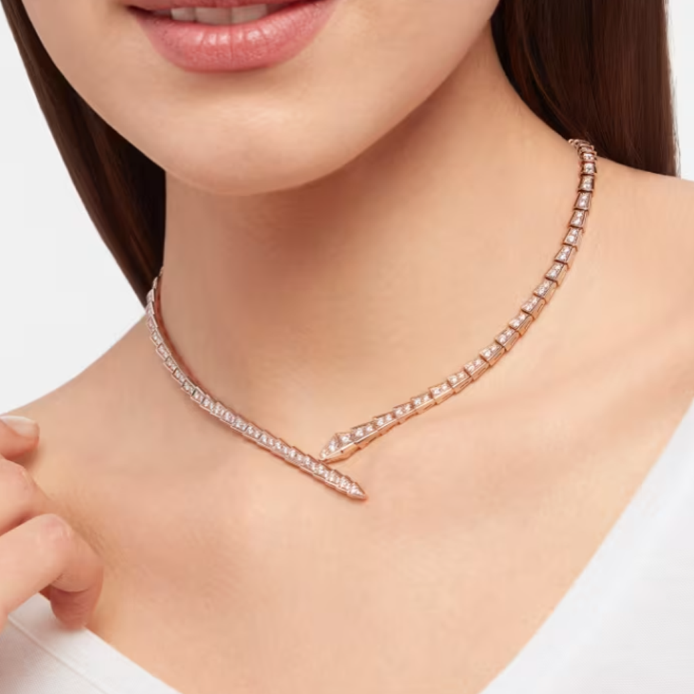 Viper Necklace - Roségold Diamant