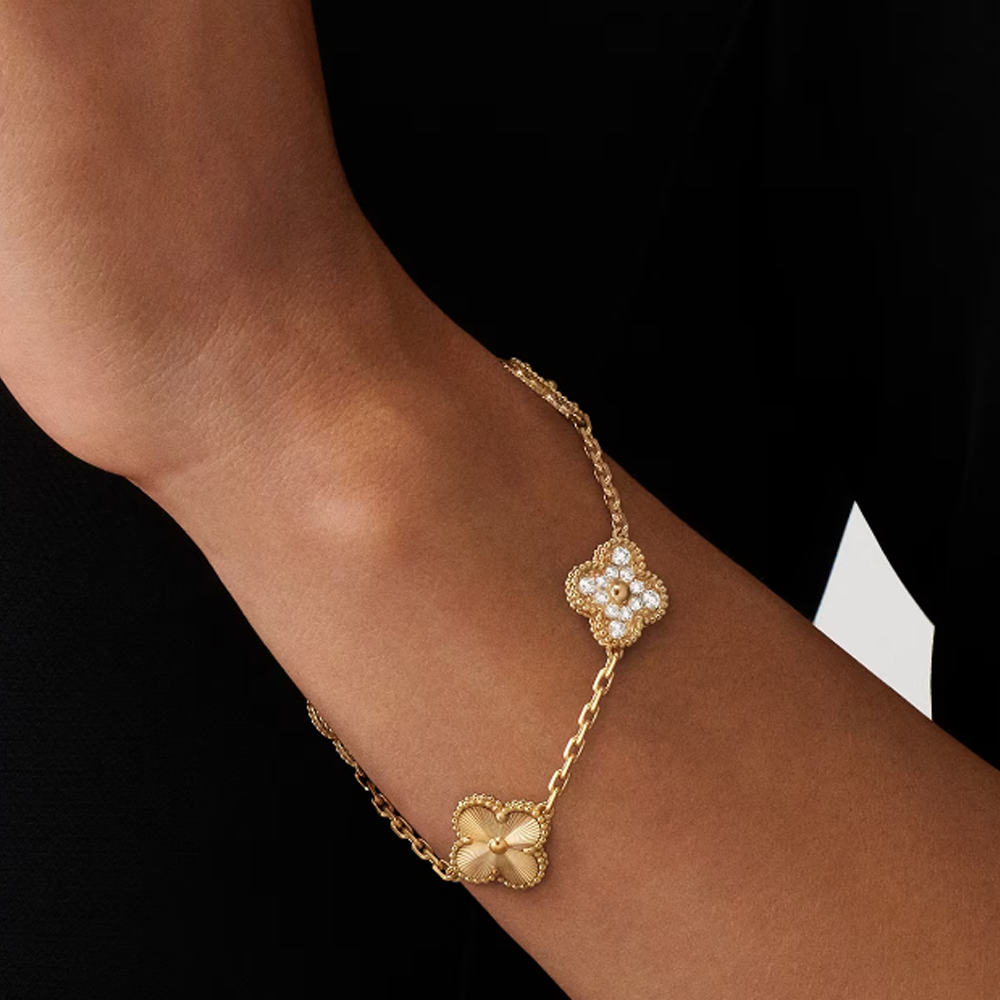 Amber Onnat Bracelet  - Gold / Diamant  Muster