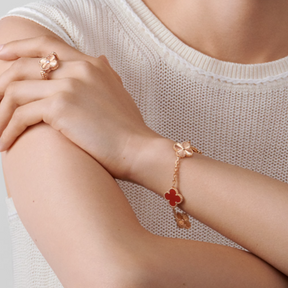 Amber Onnat Bracelet  - Roségold / Rot  Muster