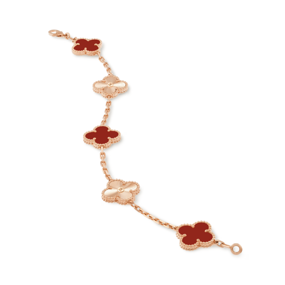 Amber Onnat Bracelet  - Roségold / Rot  Muster