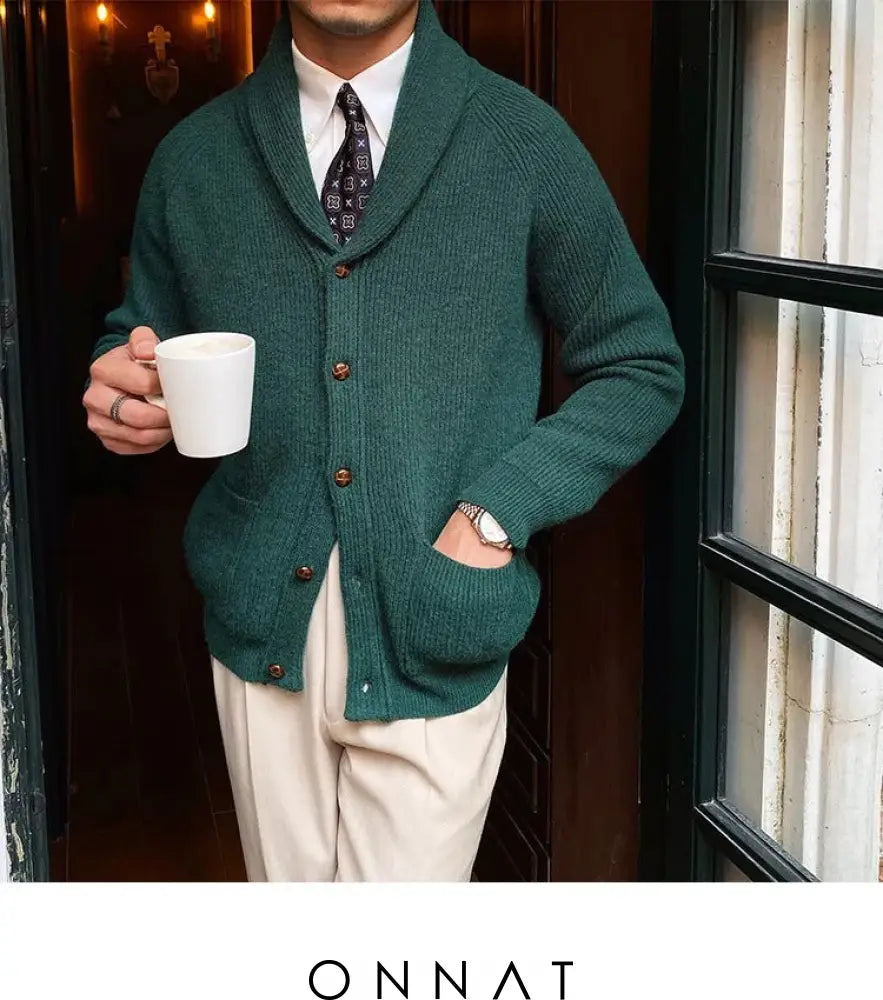 Knitted Cardigan Green / Small (65Kg) Menswear