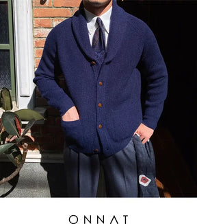 Knitted Cardigan Navy Blue / Small (65Kg) Menswear