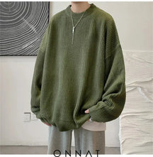 Knitted Sweater Pullover Army Green / Medium (40-50Kg) Menswear