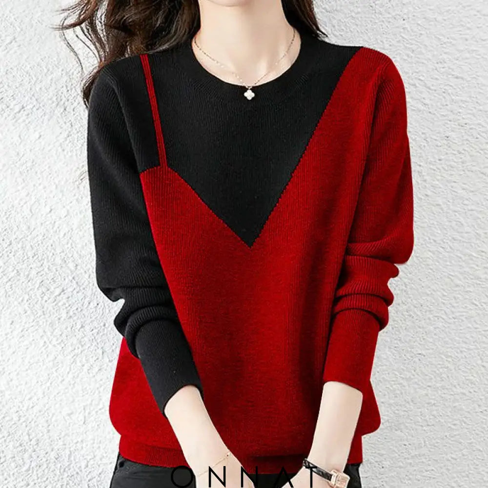 Knitted Sweater Skylar Red / S Sweaters & Cardigans