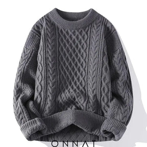 Knitted Vintage Sweaters Gray / Medium Menswear