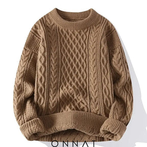 Knitted Vintage Sweaters Khaki / Medium Menswear