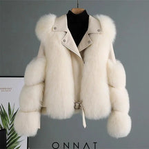 Leather Couture Jacket Beige / L Coats & Jackets