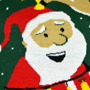 LED light-up Women's Ugly Christmas Sweater Santa Claus in a mess