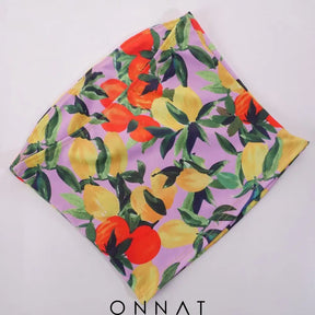 Lemon Foliage Print Tube Top Shirts