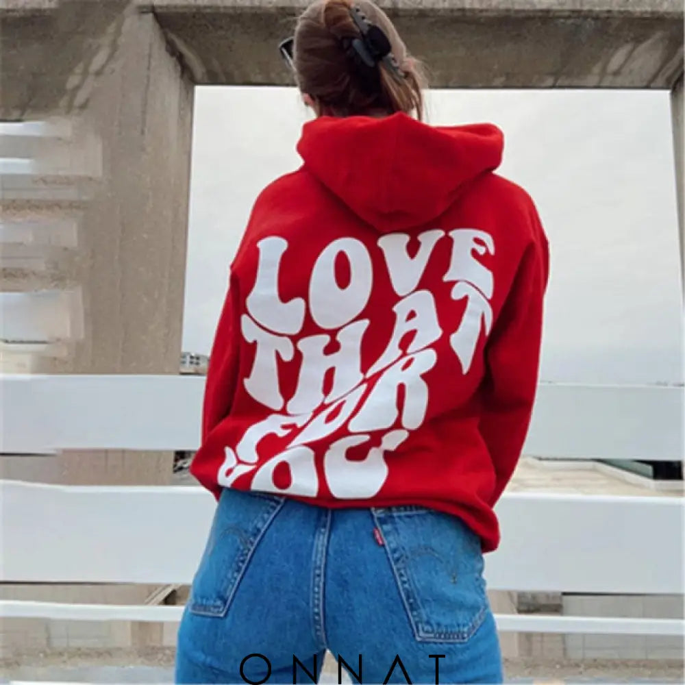 Love That For You Hoddie Red / Xxl Sweaters & Cardigans