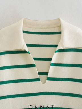 Lucille Green Striped Sweater Sweaters & Cardigans