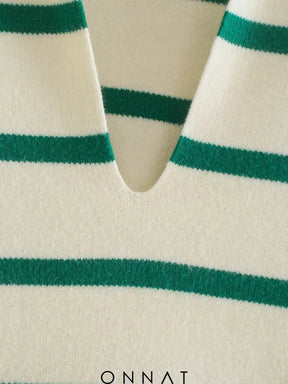 Lucille Green Striped Sweater Sweaters & Cardigans