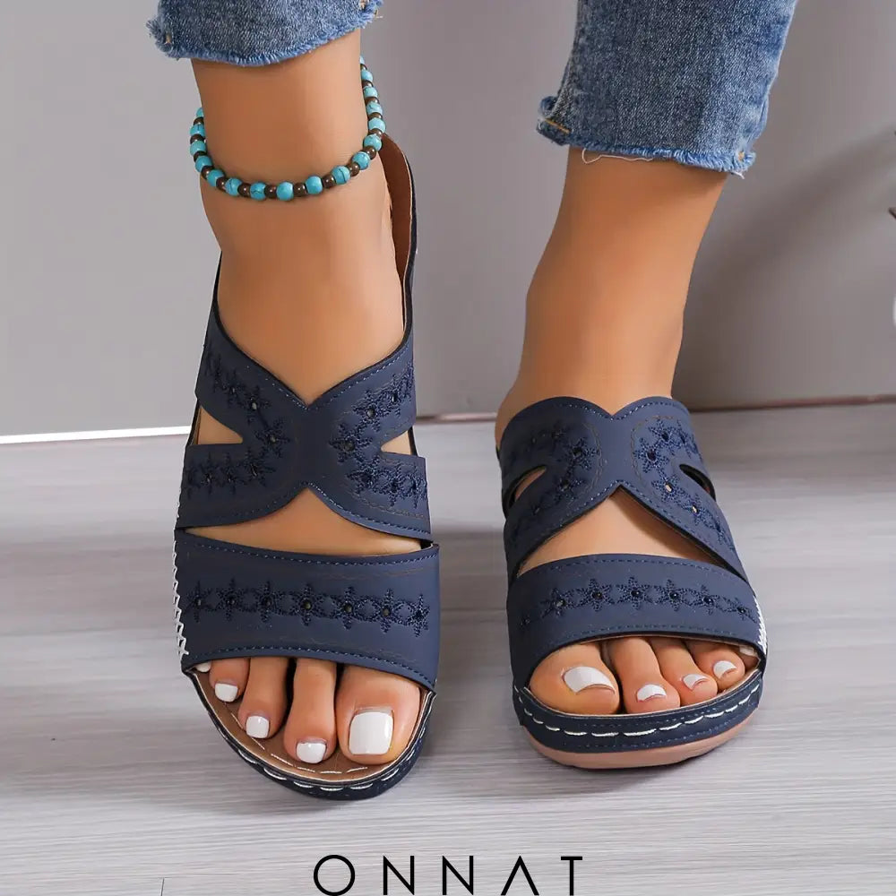 Luella™ - Zomerse Sandalen Met Sleehak Blauw / 35