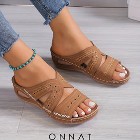 Luella™ - Zomerse Sandalen Met Sleehak Lichtbruin / 35