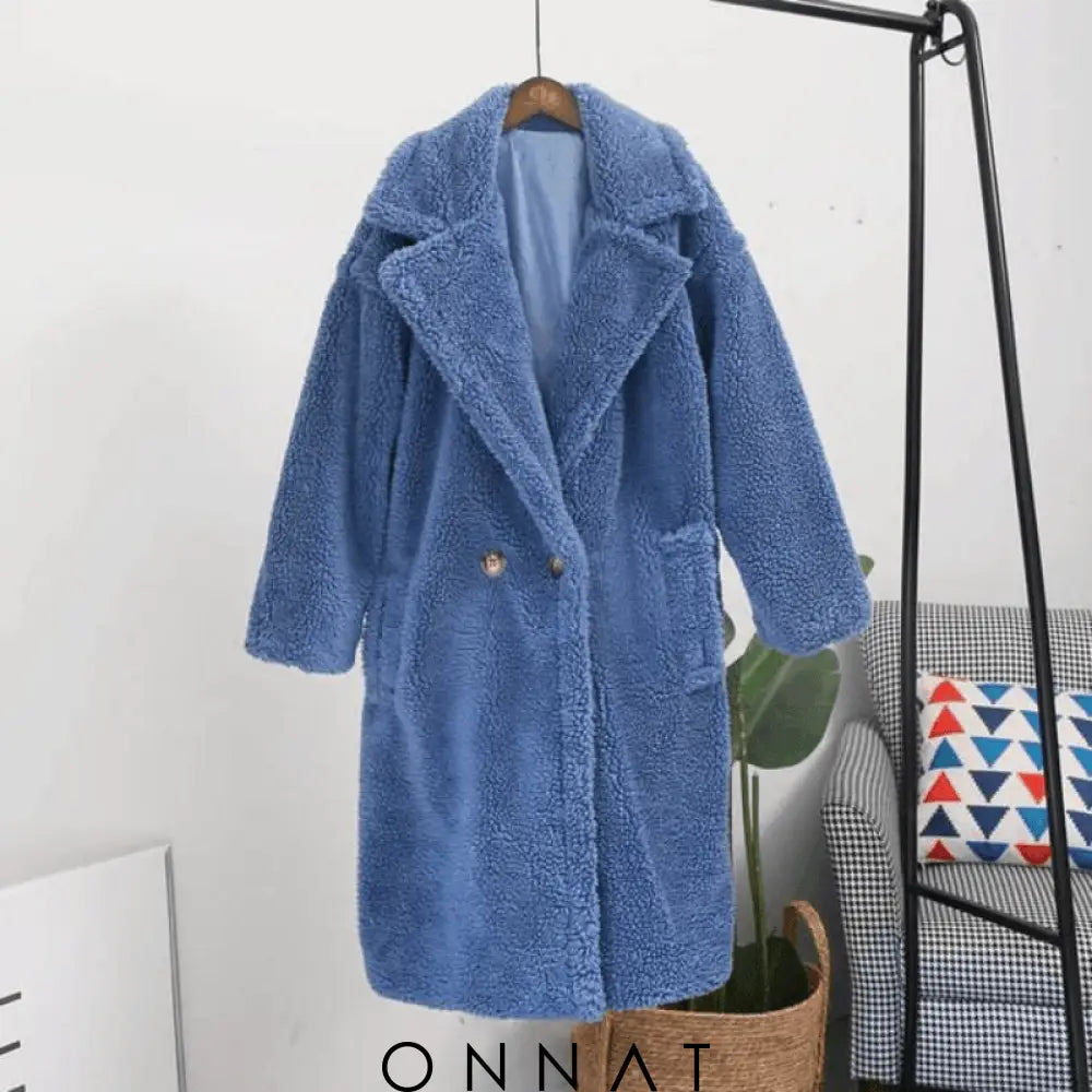 Luxe Cocoon Coat Blue / Xs Coats & Jackets