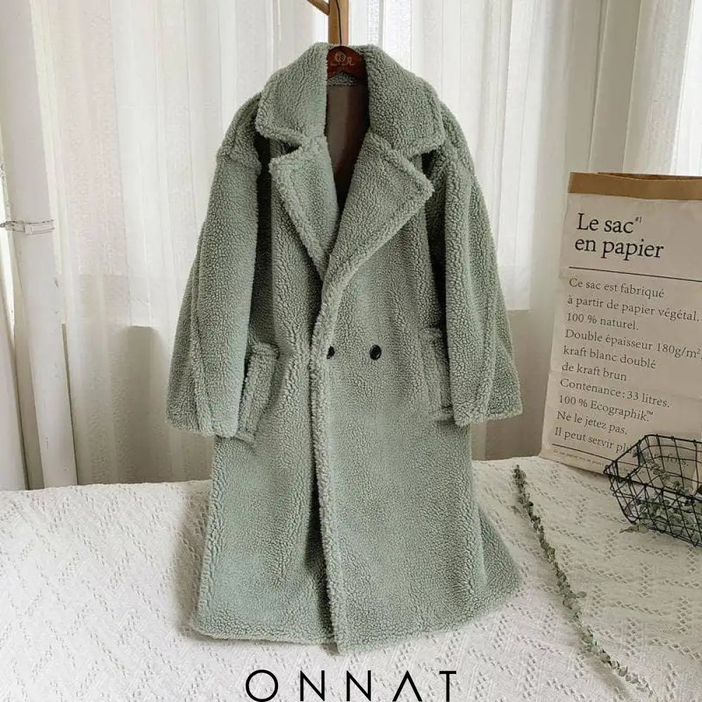 Luxe Cocoon Coat Green / Xs Coats & Jackets