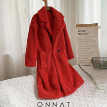 Luxe Cocoon Coat Red / Xs Coats & Jackets