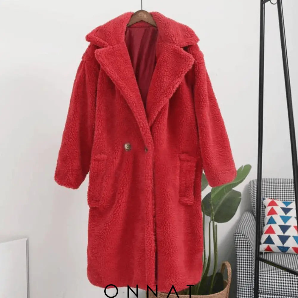 Luxe Cocoon Coat Vintage Red / Xs Coats & Jackets