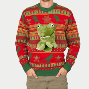 Dino Claus Ugly Sweater – Unleash the Holiday Beast!