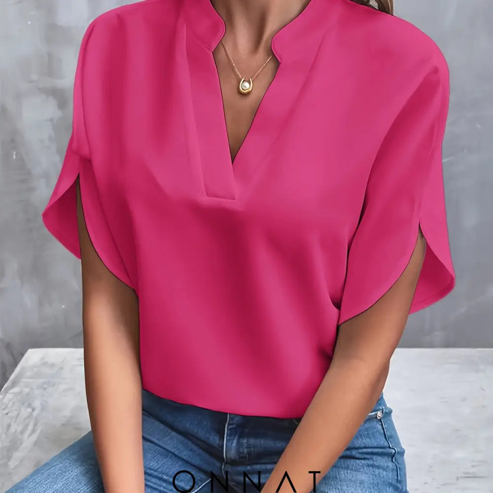 Manon Onnat - Blouse Met V-Hals Fuchsia / S Tops