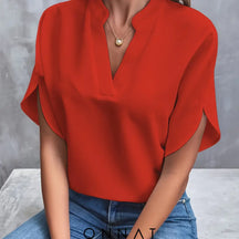 Manon Onnat - Blouse Met V-Hals Rood / S Tops