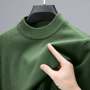 Men’s Half-High Collar Sweater Green / Xs Menswear