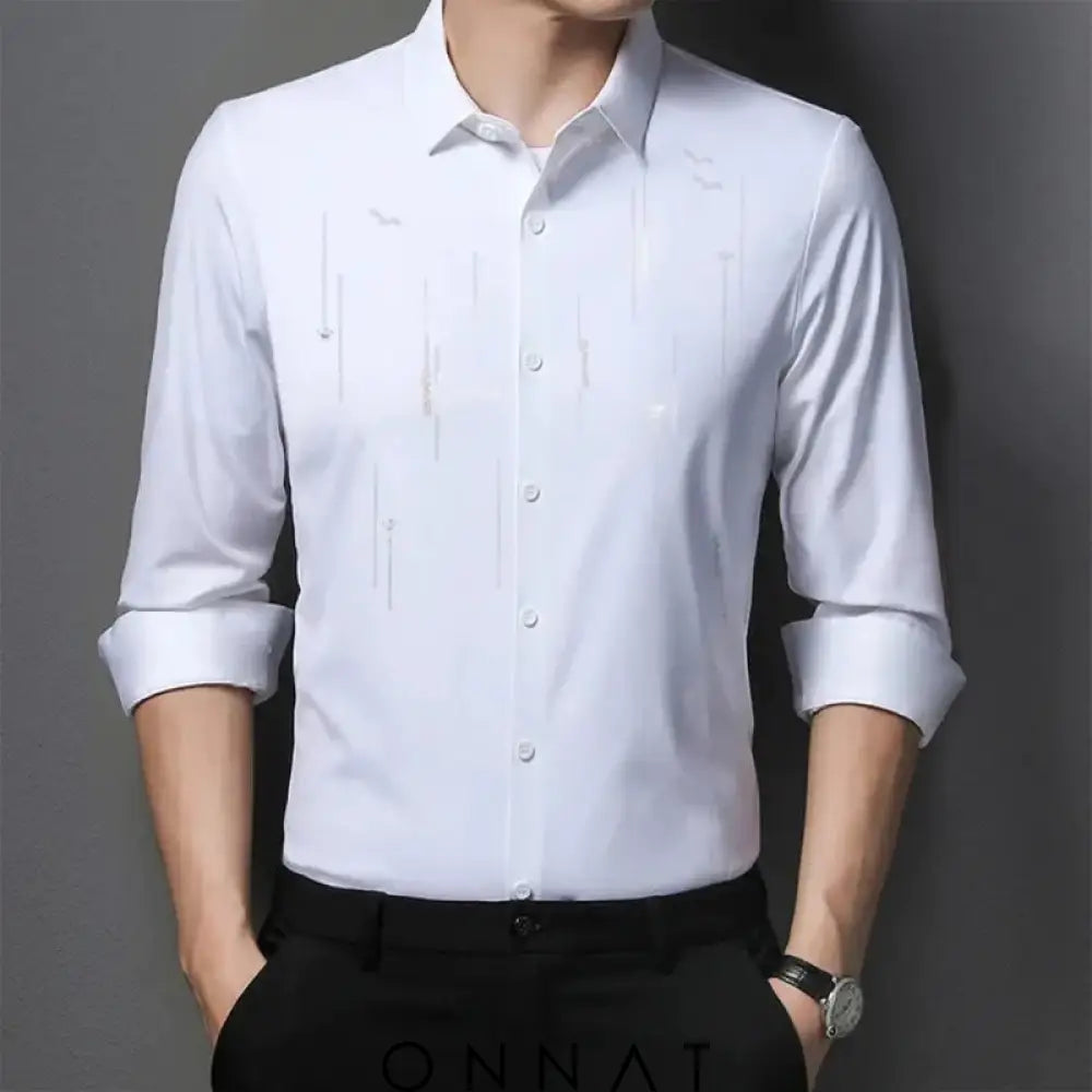 Men’s Wrinkle-Free Long Sleeve Shirt White / Medium Menswear