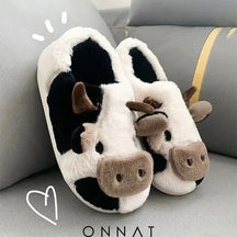 Moomoo Cozy Delight Slippers 36-37 / Cow Slip-On Shoes